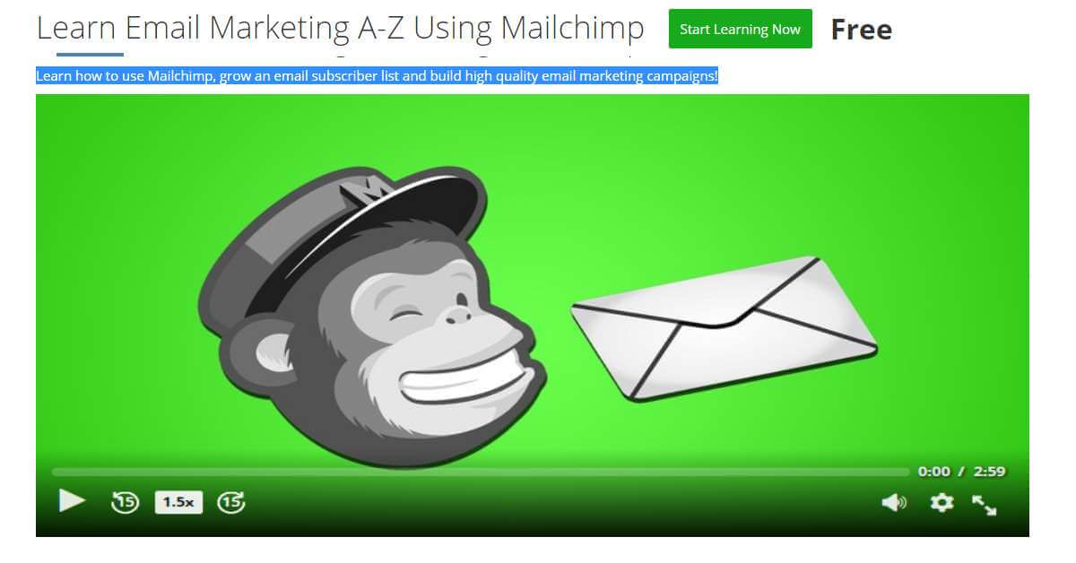 UDEMY Email Marketing A to Z with MailChimp