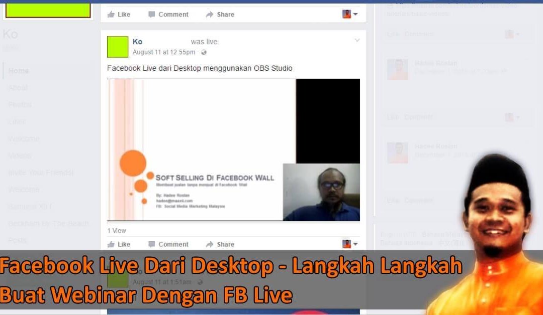 Facebook Live Dari Desktop – Webinar Dalam Facebook