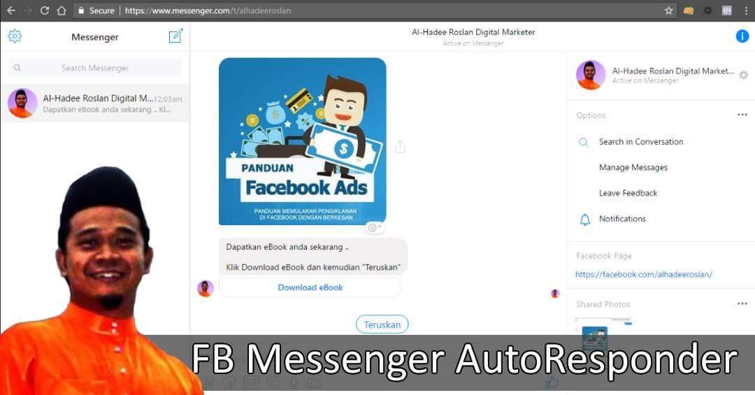 FB Messenger AutoResponder Percuma Dengan ChatFuel