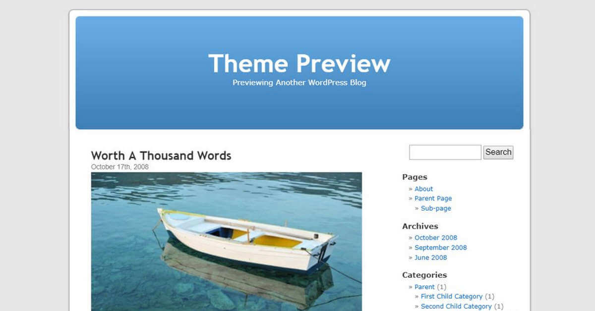 WordPress Default Theme Kubrick