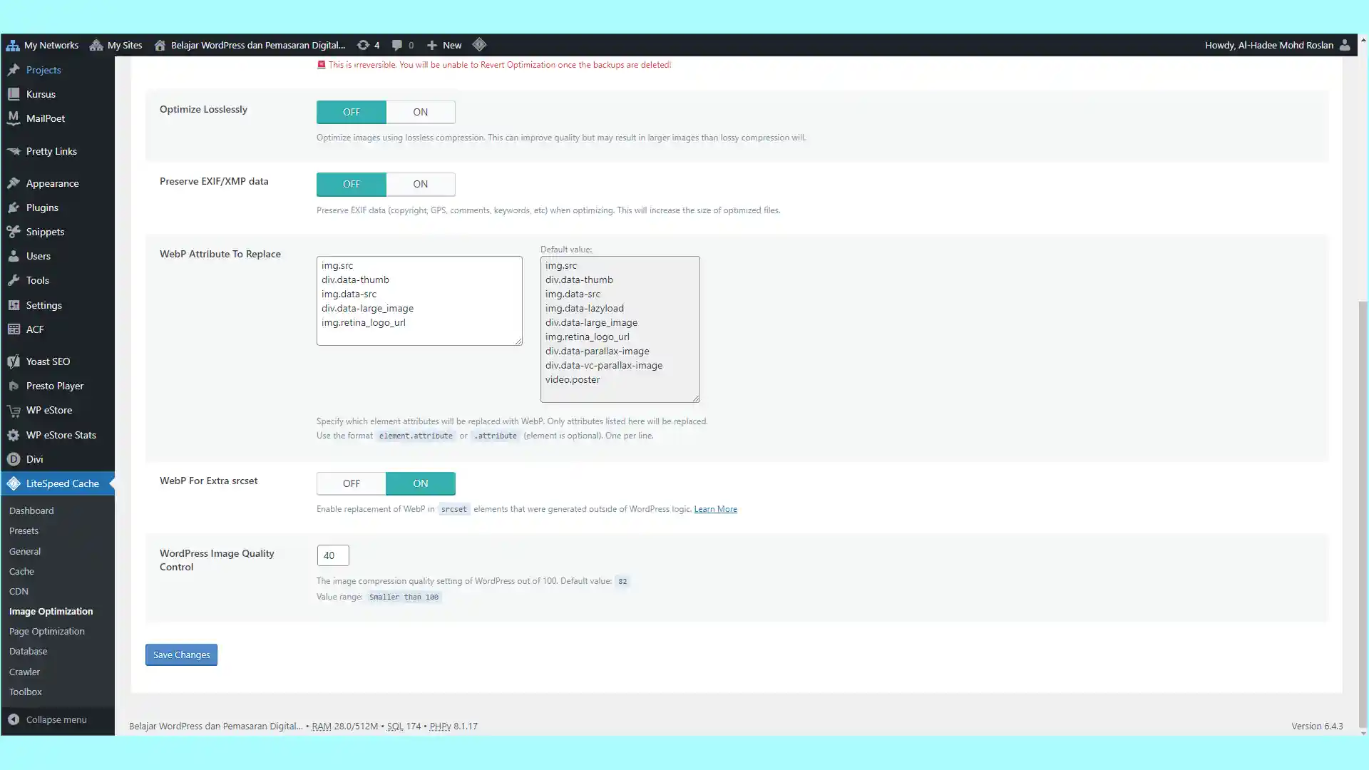 Litespeed Image Optimization Webp